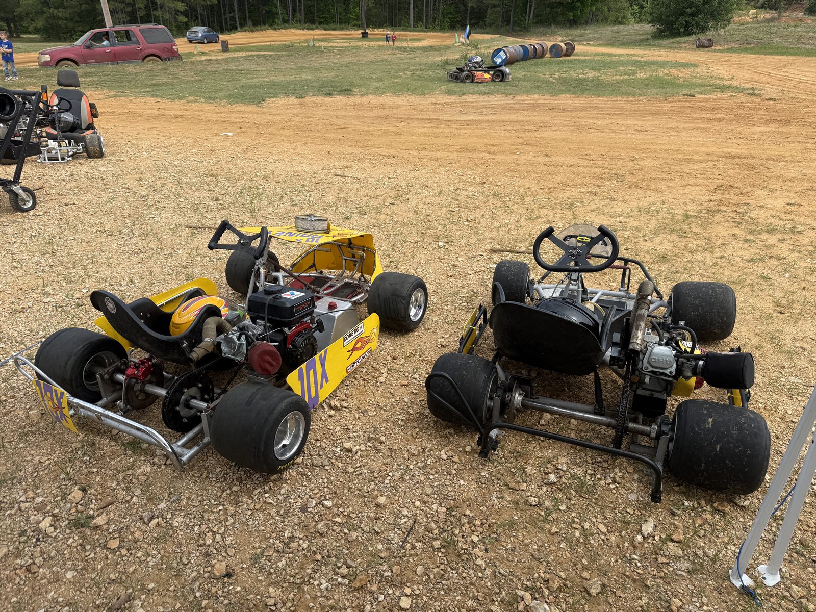 Two Rainey Racing karts on track