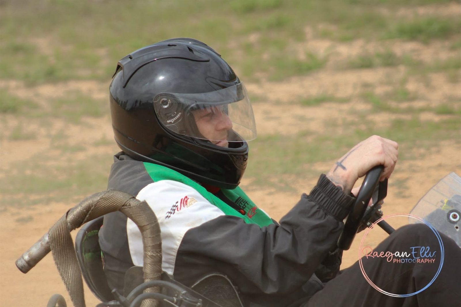Driver focused behind the wheel