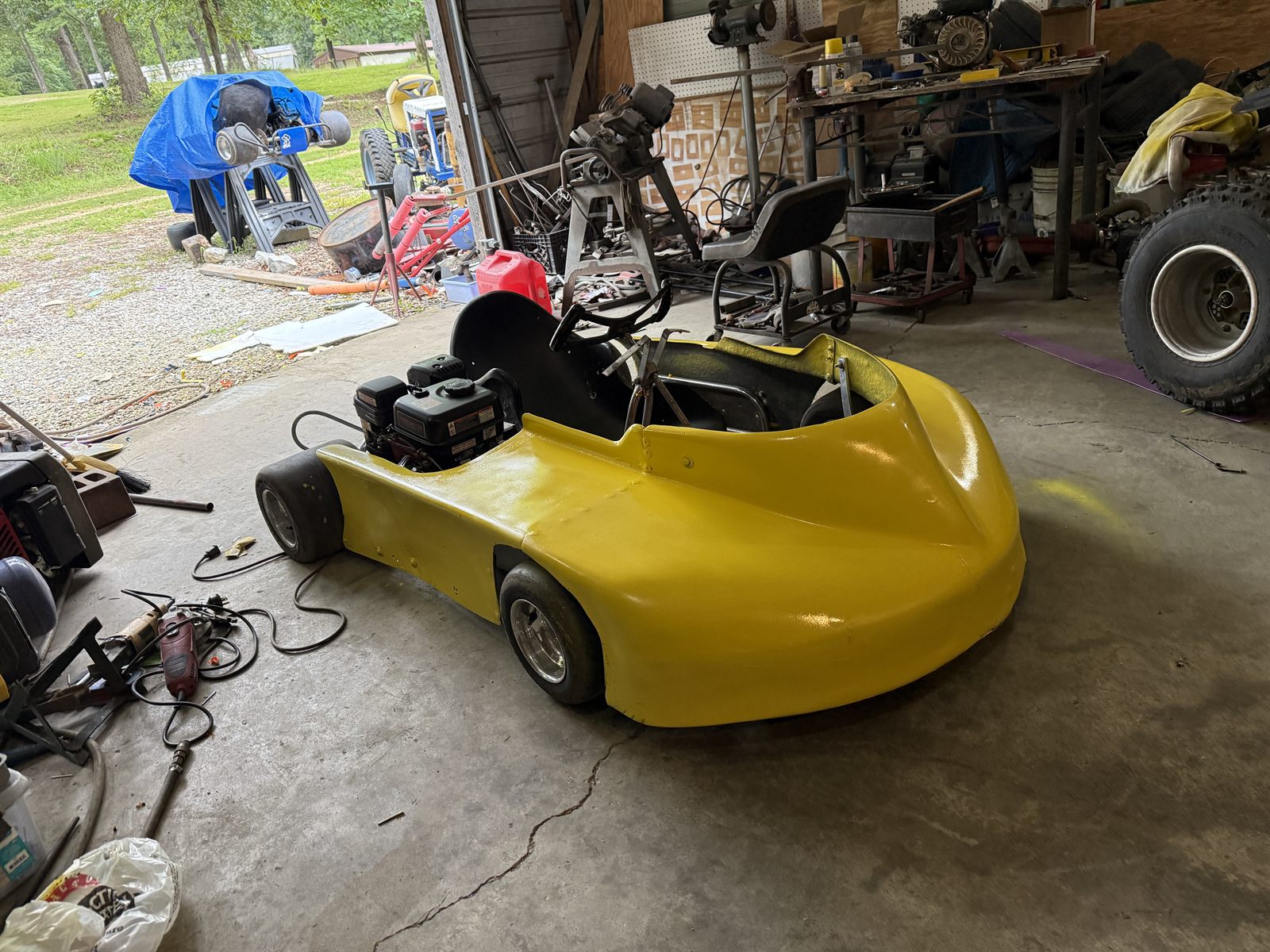 Yellow flame kart